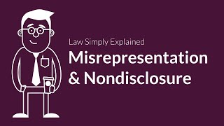 Misrepresentation and Nondisclosure  Contracts  Defenses amp Excuses [upl. by Knowles625]