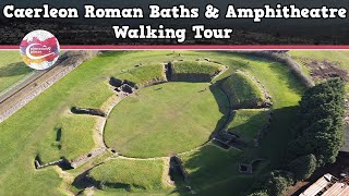 CAERLEON ROMAN BATHS amp AMPHITHEATRE WALES  Walking Tour  Pinned on Places [upl. by Werdnael]