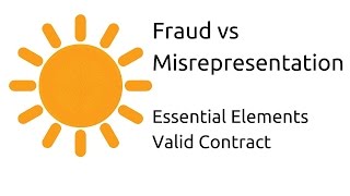 Fraud vs Misrepresentation  Other Essential Elements of a Valid Contract  CA CPT  CS amp CMA [upl. by Seiber]